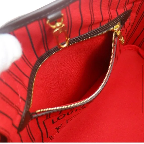 Authentic Louis Vuitton NEW Neverfull PM damier ebene red cherry lining 🍒 - Picture 4 of 12